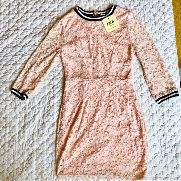 Ina Pink lace overlay dress - Picture 1 of 8
